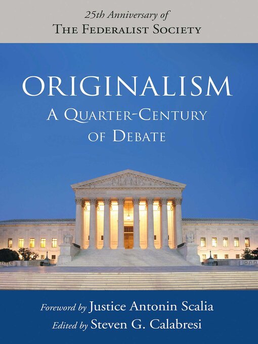 Title details for Originalism by Steven G. Calabresi - Available